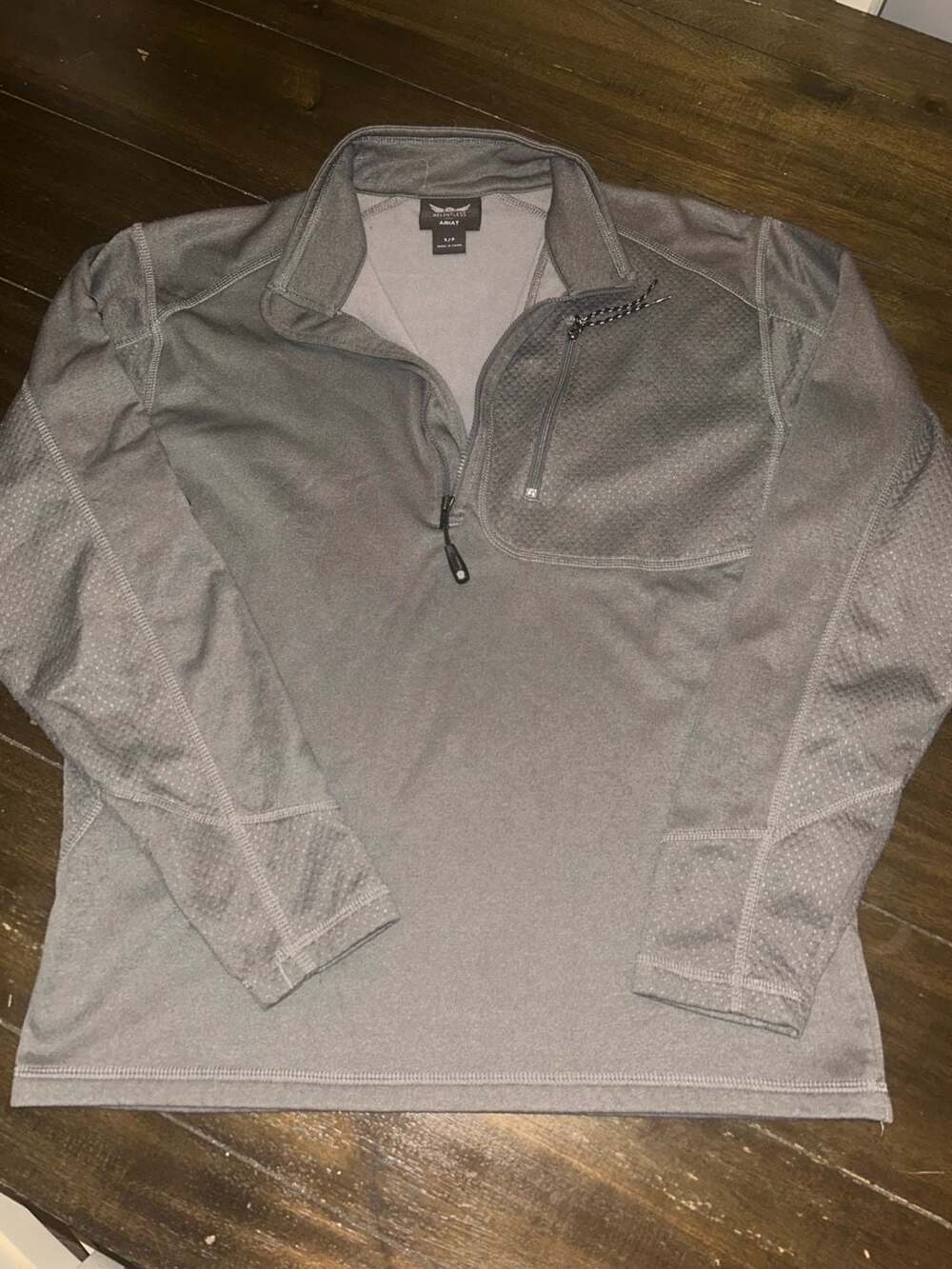 Ariat Relentless Quarter Zip Pullover Gray Size Small